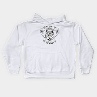 Mystical Spirit Wolf: Majestic and Wise. Kids Hoodie